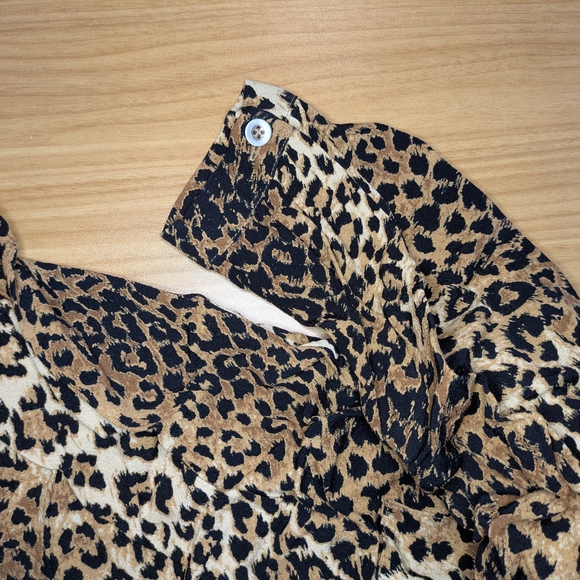 Trashy Diva Annie Button Down Blouse In Leopard Print Long Sleeve Size 8 - Picture 6 of 7